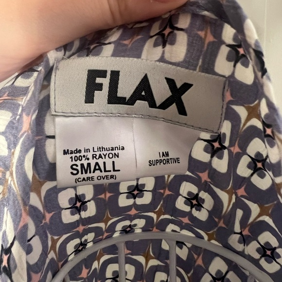 FLAX Tank Top Blouse Pastel Bohemian Geometric Floral Print Size Small Indie - Picture 3 of 4